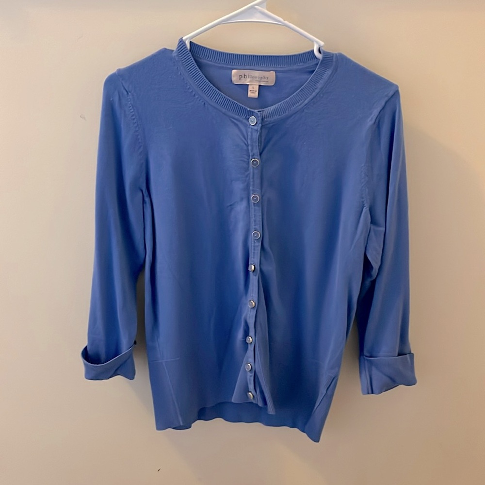Philosophy Size L blue sweater
